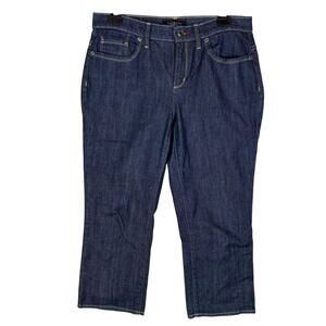 Talbots Capri Jeans Women's 4 (32x24) Blue Denim Mid-Rise 5-Pockets Straight Leg